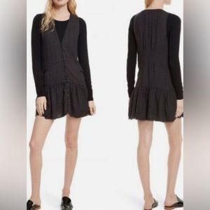 Free People black grey mini dress - vest jumper size L